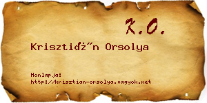 Krisztián Orsolya névjegykártya